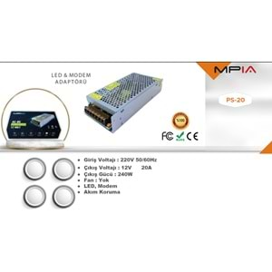 12V 20A ADAPTÖR LED KAMERA ADAPTÖR PS-20 MPİA