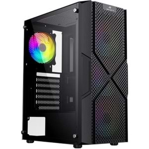 OYUNCU KASA USB 3.0, ATX Mesh Panel, Dahili 4 RGB Fanlı (3 Ön 1 Arka) , Siyah Oyuncu Kasası (PSU yok) GameBooster