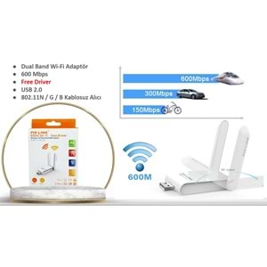 PİX-LİNK 600MBPS W-6 USB WIFI ÇİFT ANTEN ADAPTER W6