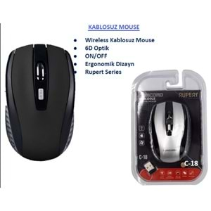 KABLOSUZ MOUSE C-18 2.4 GHZ