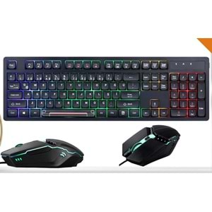 CONCORD Gaming RGB Chocolate Style Klavye + Mouse Set C-66