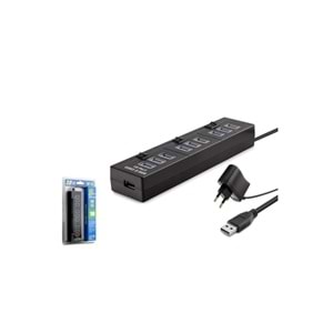 HADRON HDX7005 USB HUB 10*USB GÜÇ ADAPTÖRLÜ 10IN1 1M SİYAH