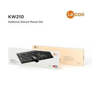 LENOVO LECOO KW210 Kablosuz Türkçe Q Klavye & Mouse Set Siyah