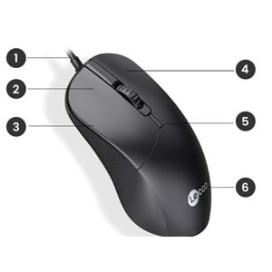 Lenovo Lecoo M1102 USB Kablolu 1200DPI 3 Tuşlu Optik Mouse Siyah