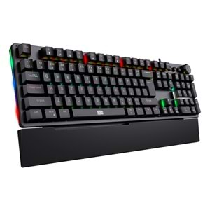 Dragos Natus USB Kablolu Rainbow Makro Gaming Mekanik Klavye Mekanik Bilek Destekli Red Switch Mekanik Rainbow Klavye