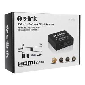 S-link 2 Port 4K*2K 3D HDMI Splitter SL-LU6212