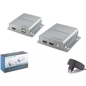 HDMI KVM EXTENDER 4K LOOP OUT 120MT SİLVER HDX1363