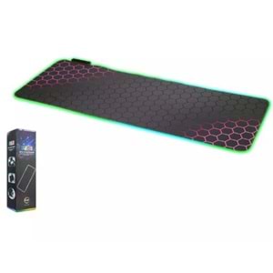 30X80 CM IŞIKLI RGB GAMİNG KARIŞIK RENKLİ PETEK DESENLİ KIRMIZI-MAVİ MOUSE PAD