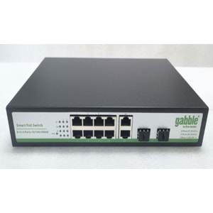 GAB-P82GGS 10/100/1000M 8 PORT POE + 2x1000M UPLINK + 2xSFP 120W