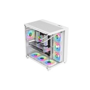 BEYAZ KUMANDALI SUPERNOVA 7 RGB FANLI ATX TEMPERLİ CAM PANEL AKVARYUM GAMİNG BİLGİSAYAR KASASI