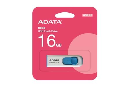 ADATA C008 16GB USB 2.0 FLASH DİSK ( BEYAZ/MAVİ)