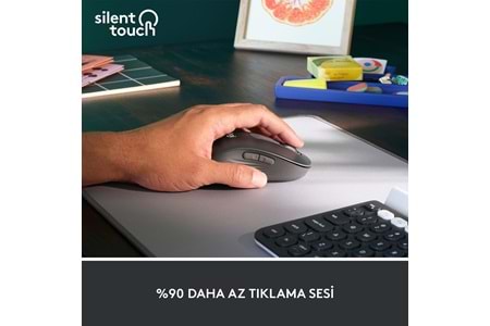 LOGITECH SIGNATURE M650 BUYUK BOY SOL EL ICIN SESSIZ KABLOSUZ MOUSE-SIYAH