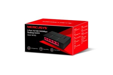 MERCUSYS 5 PORT 10/100/1000 MBPS MASAÜSTÜ GİGABİT SWİTCH