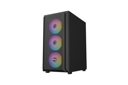 RAMPAGE BETA MESH SIYAH 4x120MM ARGB FANLI 650W 80PLUS MIDT ATX GAMING KASA