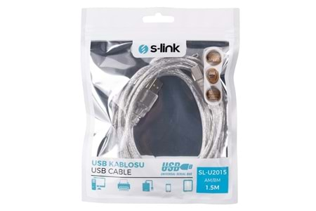 S-link SL-U2015 Usb2.0 1.5m Yazıcı Kablosu