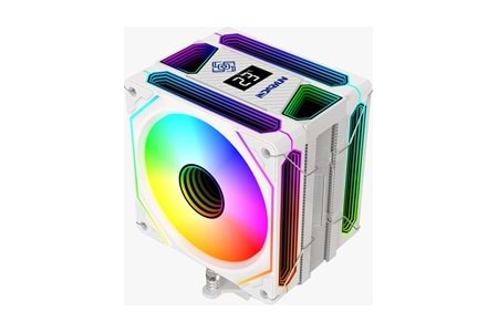 DARYUN ISI GÖSTERGELİ 2X AYNALI FULL ARGB FAN 6 BAKIR BORULU KULE TİPİ İŞLEMCİ FANI( SİYAH-BEYAZ )