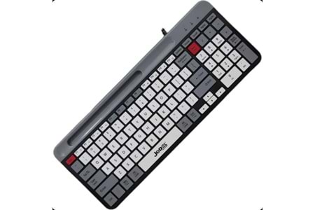 JEDEL K37 USB KABLOLU BEYAZ -GRİ RENKLİ YUMUŞAK TUŞLU HIZLI TEPKİ SESSİZ TUŞLU KLAVYE