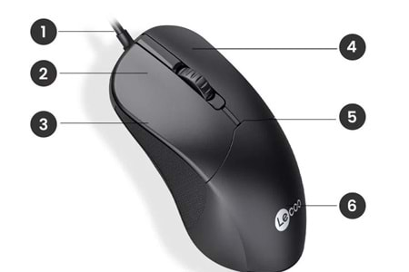 Lenovo Lecoo M1102 USB Kablolu 1200DPI 3 Tuşlu Optik Mouse Siyah