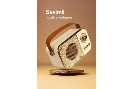 M24 USB/TF Bluetooth Hoparlör Bej M24