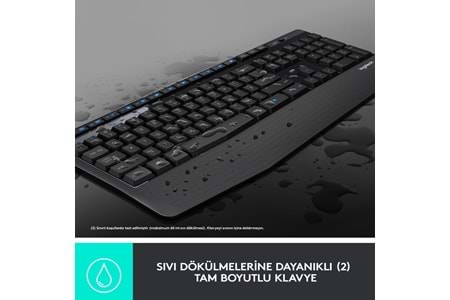 LOGITECH MK345 Q Türkçe Kablosuz Siyah Klavye+ Mouse