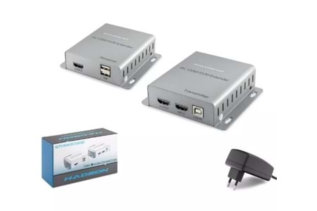 HDMI KVM EXTENDER 4K LOOP OUT 120MT SİLVER HDX1363