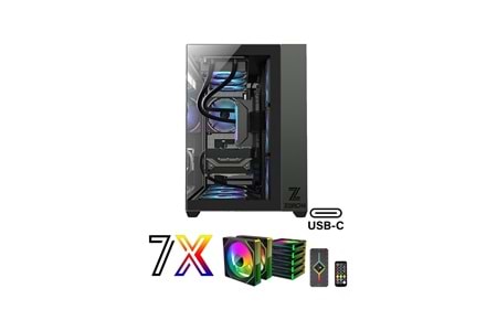 ZEİRON 7X12 RGB 600W 80 + BRONZE KUMANDALI CAM AKVARYUM KASA