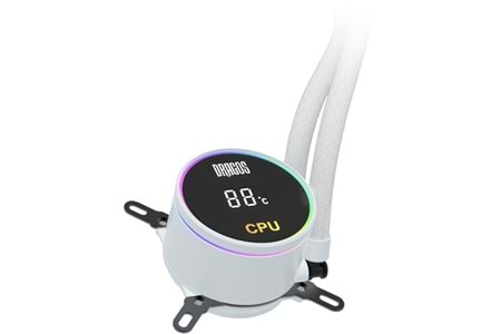 Dragos FrostBite V2 Dijital Isı Göstergeli ARGB 360mm BEYAZ İşlemci Sıvı Soğutucu