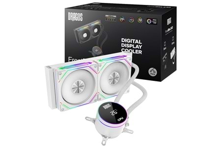 Dragos FrostBiteV2 240 BEYAZ Intel&AMD 240MM Isı Göstergeli ARGB Sıvı Soğutucu