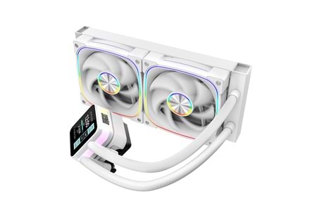 Dragos Rock 240 BEYAZ Intel&AMD 240MM Led Ekranlı ARGB Sıvı Soğutucu