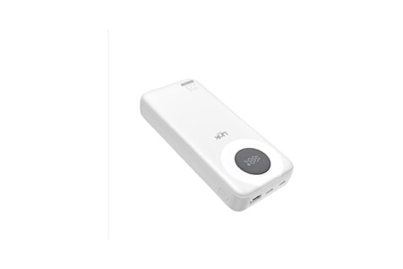 LİNKTECH P222 22.5W STRONG 20,000MAH POWERBANK LED EKRANLI TYPE-C+LİGHTNİNG SABİT KABLOLU BEYAZ