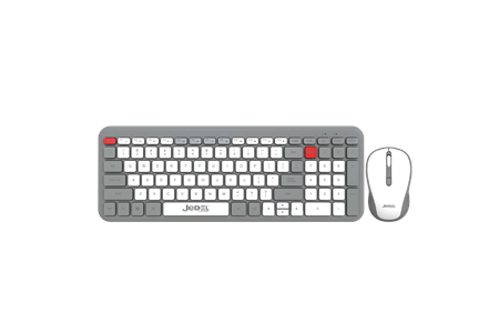 JEDEL YUMUŞAK TUŞLU BT+ 2.4GHZ USB DUAL MODE KABLOSUZ KLAVYE MOUSE SET( GRİ-BEYAZ )