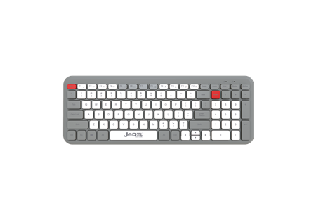 JEDEL YUMUŞAK TUŞLU BT+ 2.4GHZ USB DUAL MODE KABLOSUZ KLAVYE MOUSE SET( GRİ-BEYAZ )