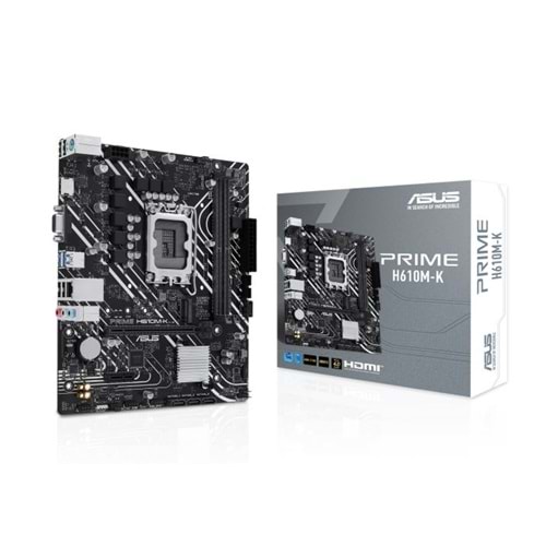 Asus Prime H610M-K Intel Soket LGA1700 DDR5 5600MHz mATX Gaming (Oyuncu) Anakart ( 12.&13.ve 14. GEN)