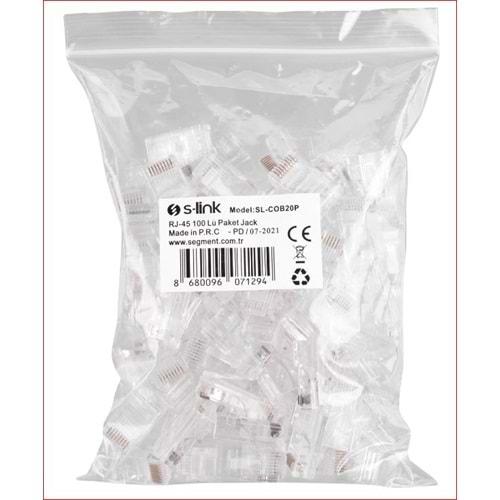 SLİNK SL-COB20P YENİ NESİL DELİKLİ 100LÜ RJ45 JACK PAKET