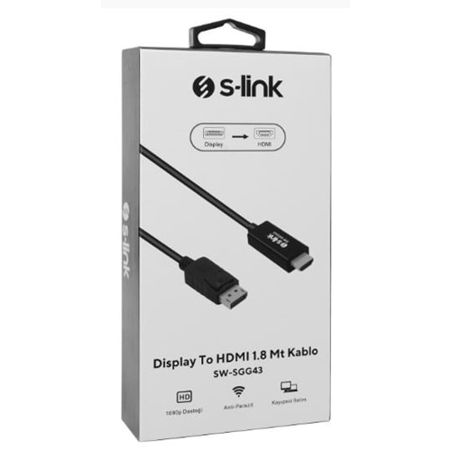 S-LİNK 1.8 METRE DISPLAY TO HDMI KABLO SW-SGG43