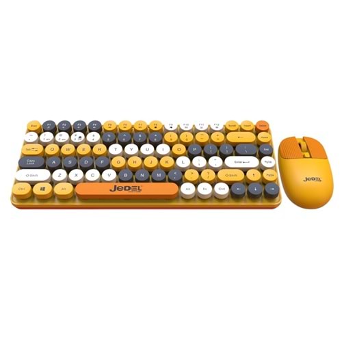 JEDEL WS682B BT+KABLOSUZ RENKLİ YUMUŞAK TUŞLU MİNİ KLAVYE+MOUSE SET