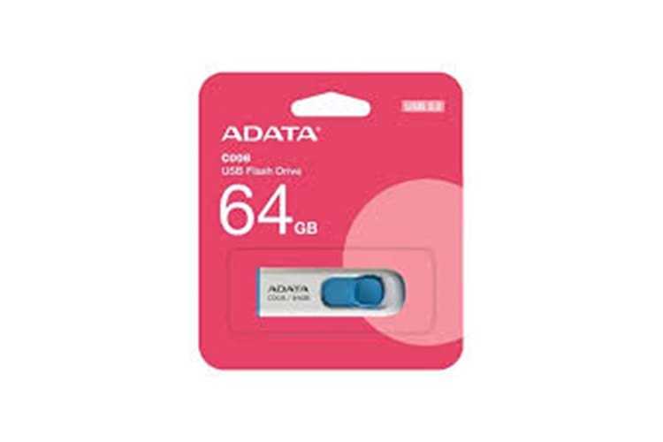 ADATA C008 64GB USB 2.0 FLASH DİSK ( BEYAZ/MAVİ)