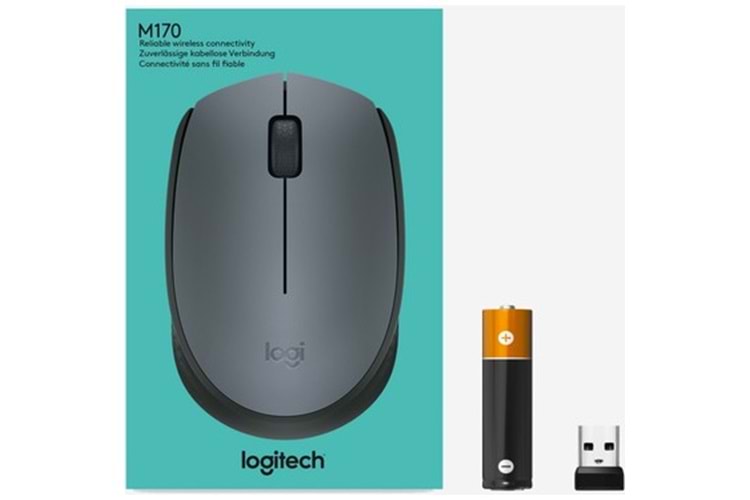 Logitech M170 USB Alıcılı Kablosuz Mouse - Gri