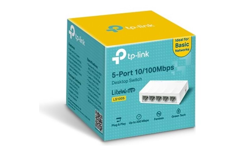 TP-LINK LS1005 5 Port 10/100 Yönetilemez Plastik Kasa Switch