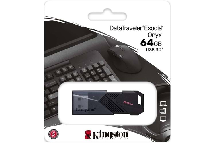 Kingston 64 GB Usb3.2 Gen 1 Datatraveler Exodıa Onyx DTXON/64GB USB Bellek