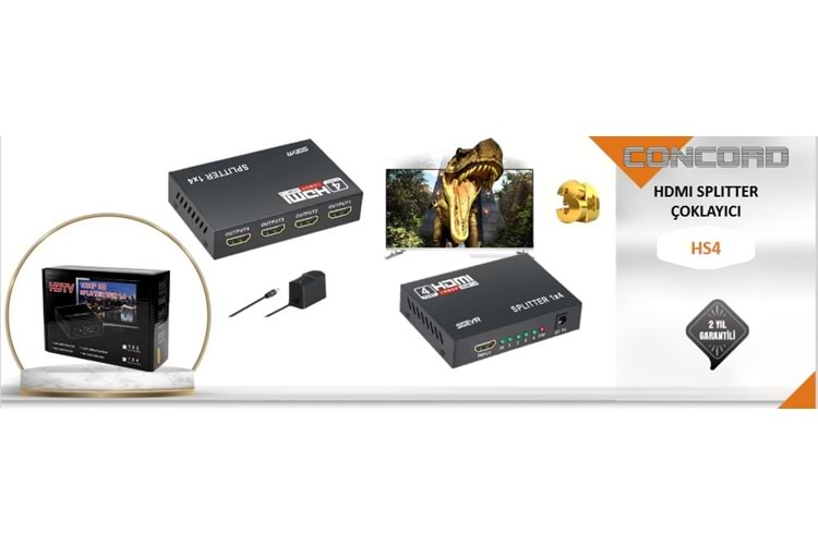 HDMI 4 PORT ÇOKLAYICI 1IN 4PORT HS4