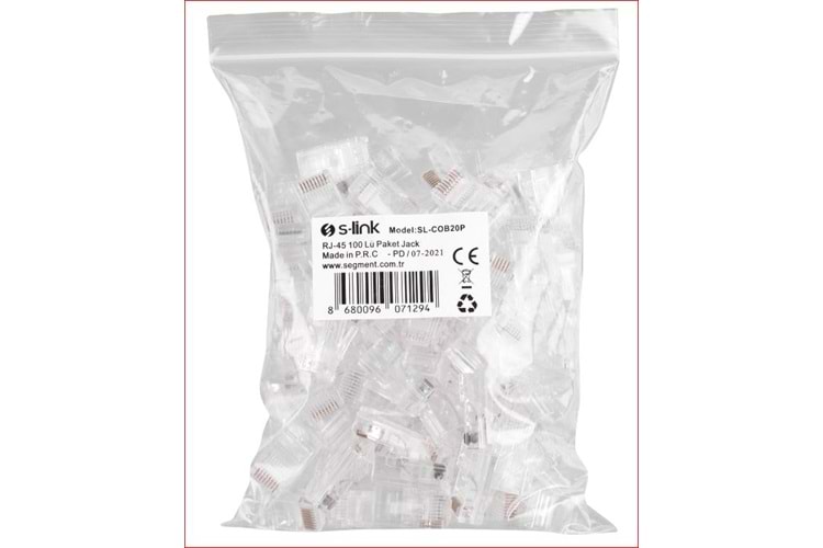 SLİNK SL-COB20P YENİ NESİL DELİKLİ 100LÜ RJ45 JACK PAKET