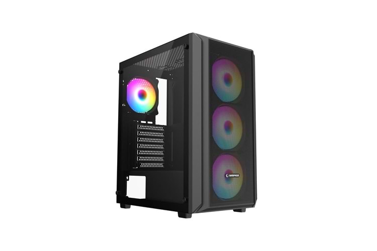 RAMPAGE BETA MESH SIYAH 4x120MM ARGB FANLI 650W 80PLUS MIDT ATX GAMING KASA