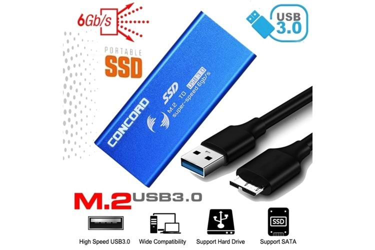 USB 3.0 M.2 Harddisk Kutusu Concord C-898