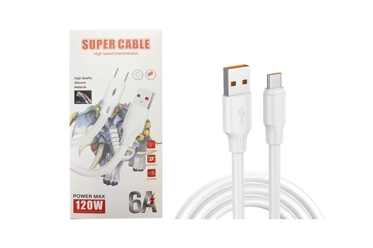 Platoon PL-8848 120W 6A 2M Süper Hızlı Data Şarj Kablosu Type-c