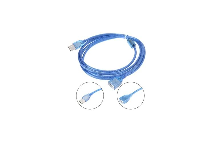 1.5M USB UZATMA BLUE ŞEFFAF C539