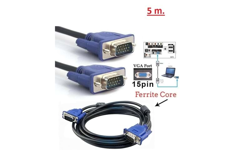 5M VGA POŞETLİ KABLO C508