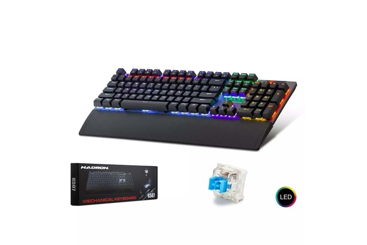 HADRON G507 MEKANİK RGB OYUN KLAVYESİ KABLOLU BİLEK DESTEKLİ