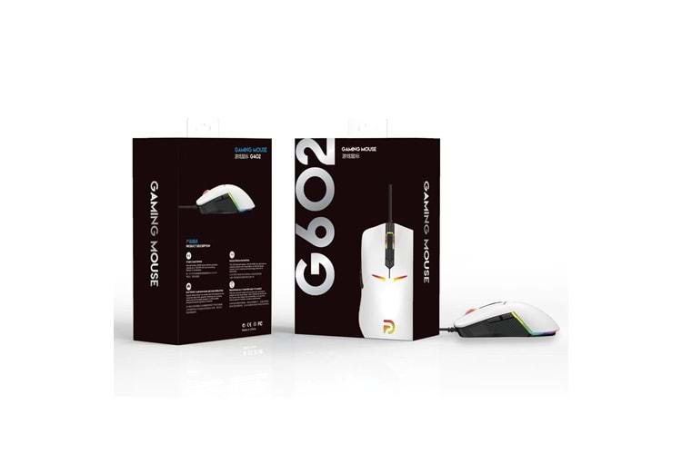 TRİO G602B 7200DPİ BEYAZ RGB BACKLIGHTING LEDLİ GAMİNG MOUSE