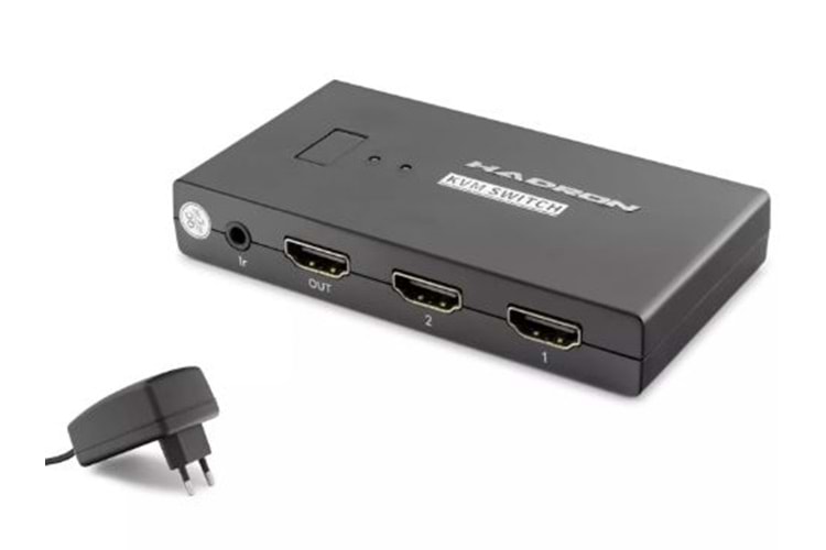 HADRON HDX1373 HDMI KVM SWİTCH 2 PORT + 4*USB HDMI KABLOLU SİYAH